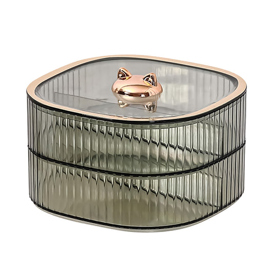 Cutie depozitare, Naimeed D5377, 2 niveluri, Verde, 15x15x10cm