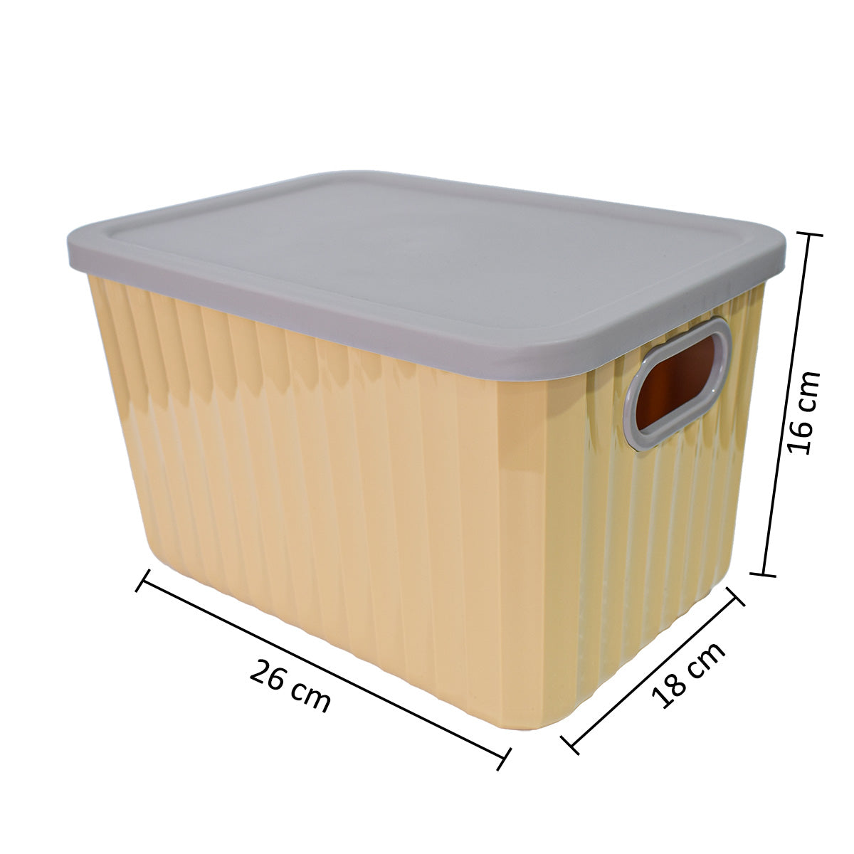 Cutie depozitare, cu capac, Naimeed D5381, Galben, 26x18x16cm