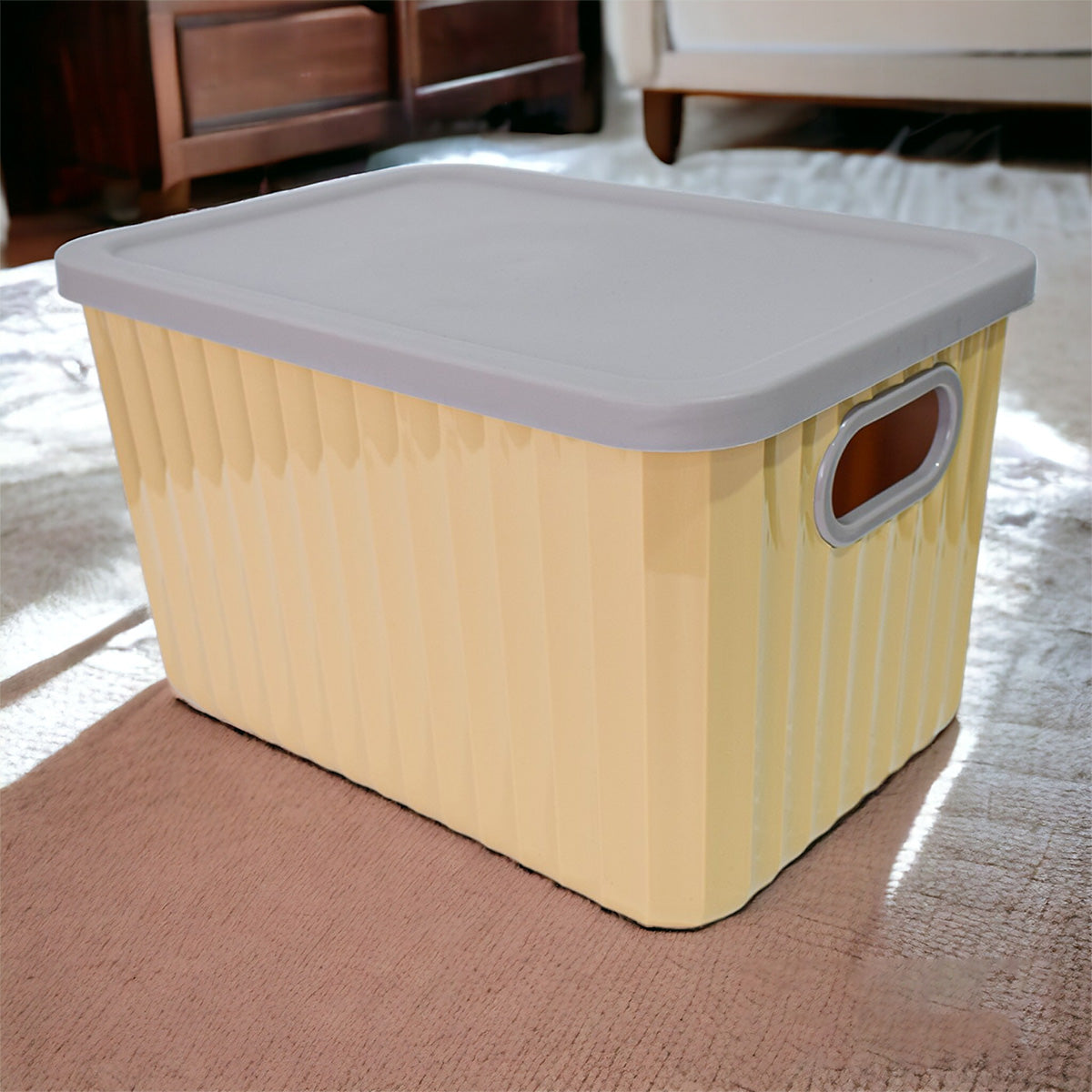 Cutie depozitare, cu capac, Naimeed D5381, Galben, 26x18x16cm