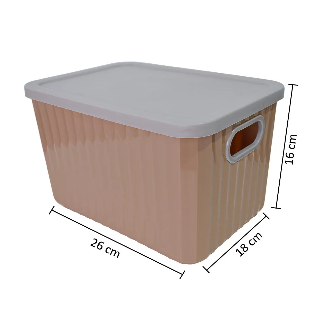 Cutie depozitare, cu capac, Naimeed D5381, Maro, 26x18x16cm - 221.ro