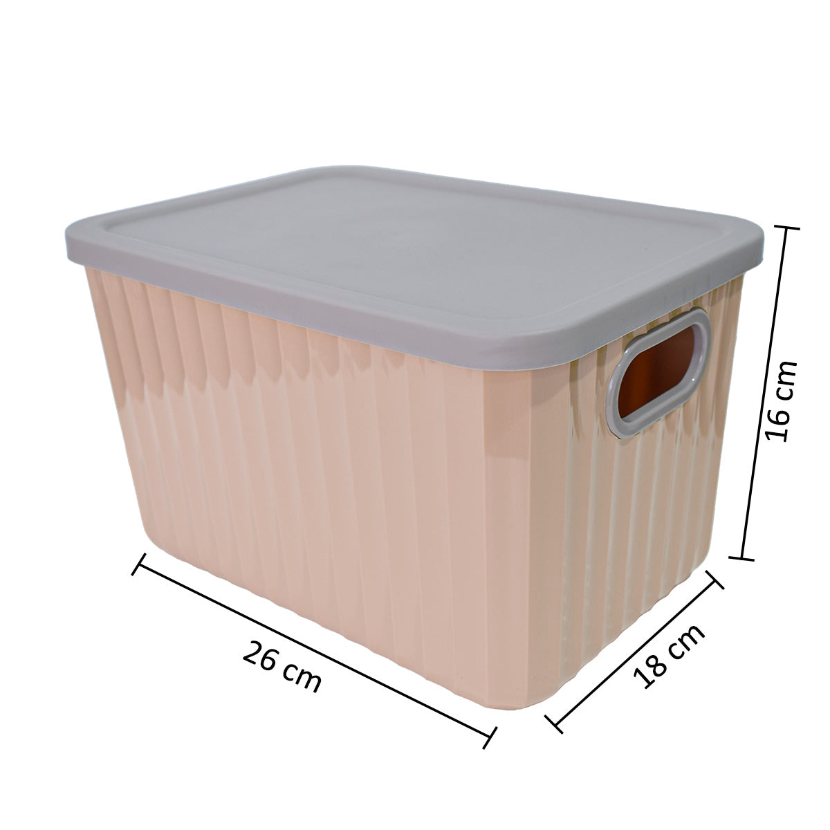 Cutie depozitare, cu capac, Naimeed D5381, Crem, 26x18x16cm