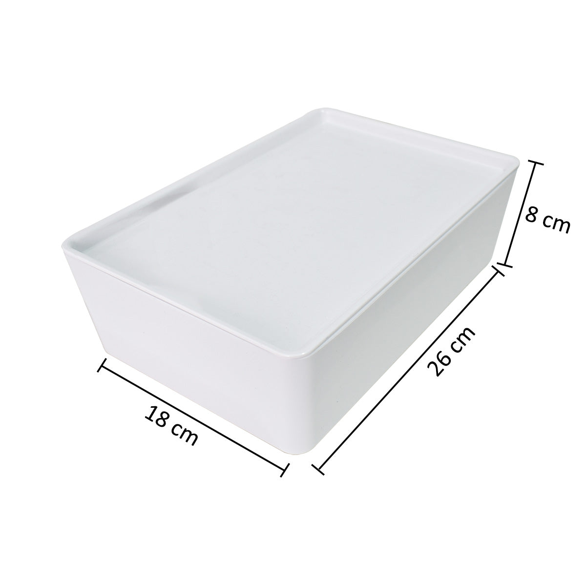 Cutie depozitare, cu capac, Naimeed D5383, Alb, 26x18x8cm