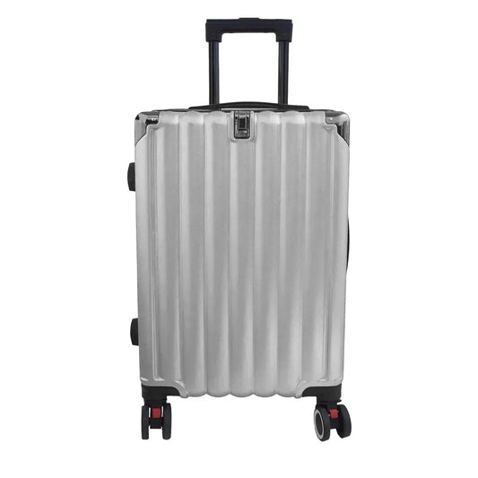 Troler voiaj, Naimeed D5389M, 4 roti duble 360 grade, ABS, inchidere cifru, Argintiu, 42x27x68cm - 221.ro
