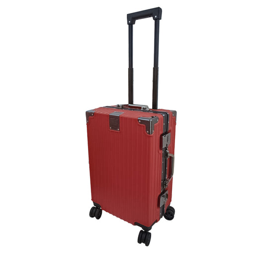 Troler, cabina avion, Naimeed D5395S, Premium Voyage, 4 roti duble 360 grade, ABS, inchidere cifru, Rosu, 34x23x55cm