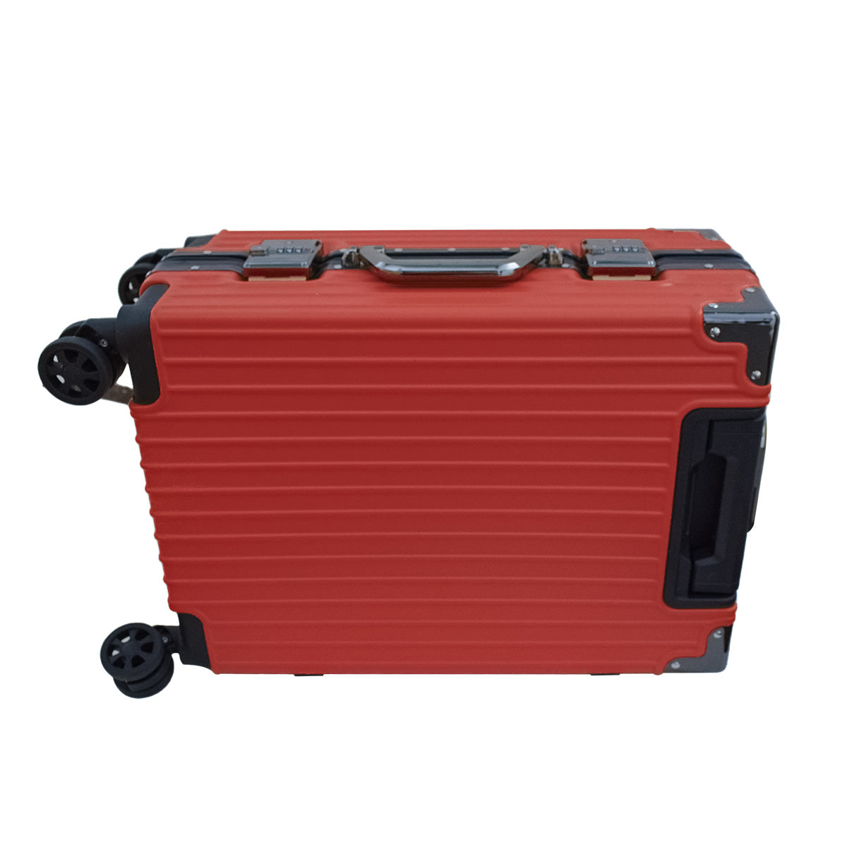 Troler, bagaj de cala, Naimeed D5395L, Premium Voyage, 4 roti duble 360 grade, ABS, inchidere cifru, Rosu, 44x29x71cm