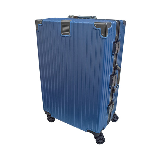 Troler, bagaj de cala, Naimeed D5398L, Premium Voyage, 4 roti duble 360 grade, ABS, inchidere cifru, Albastru, 50x33x77cm