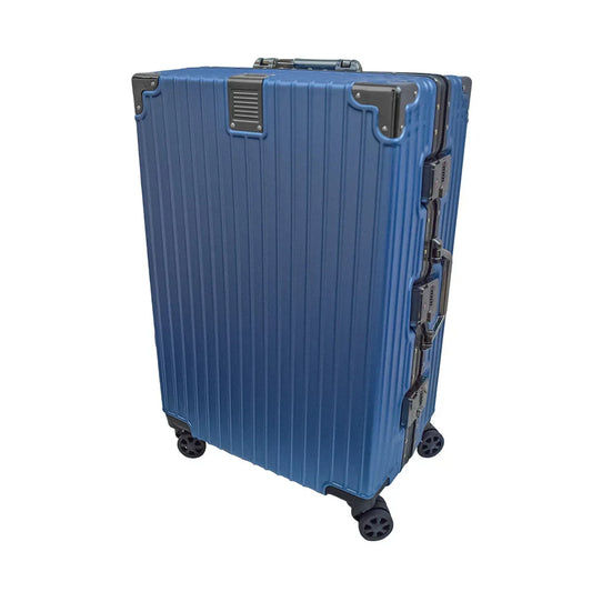 Troler, bagaj de cala, Naimeed D5398M, Premium Voyage, 4 roti duble 360 grade, ABS, inchidere cifru, Albastru, 42x28x68cm - 221.ro