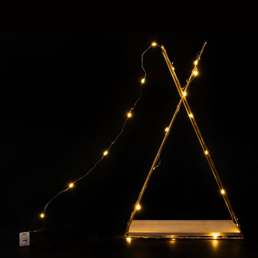 Etajera suspendata, aurie cu luminite Led, Naimeed D54, 40*25*9 cm