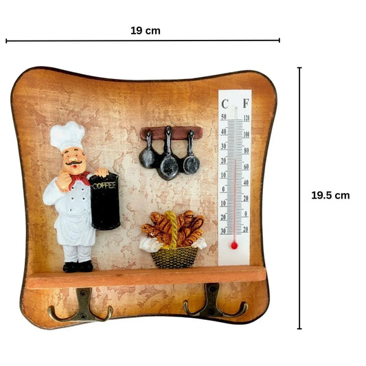 Cuier decorativ cu 2 carlige duble, Naimeed D54-4, 19x19.5x0.8 cm, Maro - 221.ro