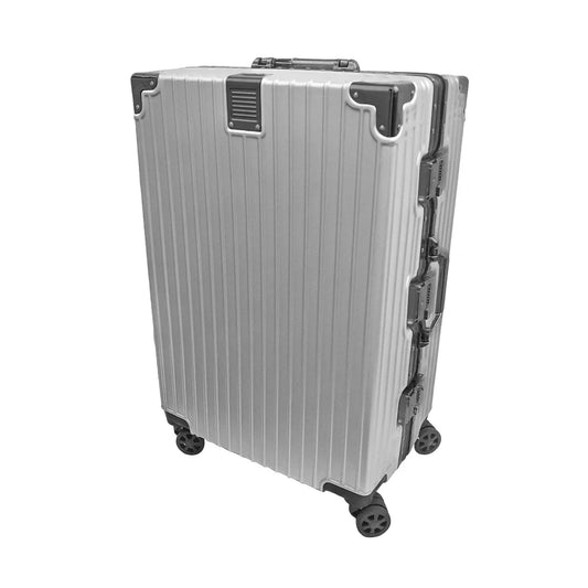 Troler, bagaj de cala, Naimeed D5400L, Premium Voyage, 4 roti duble 360 grade, ABS, inchidere cifru, Argintiu, 50x33x77cm - 221.ro