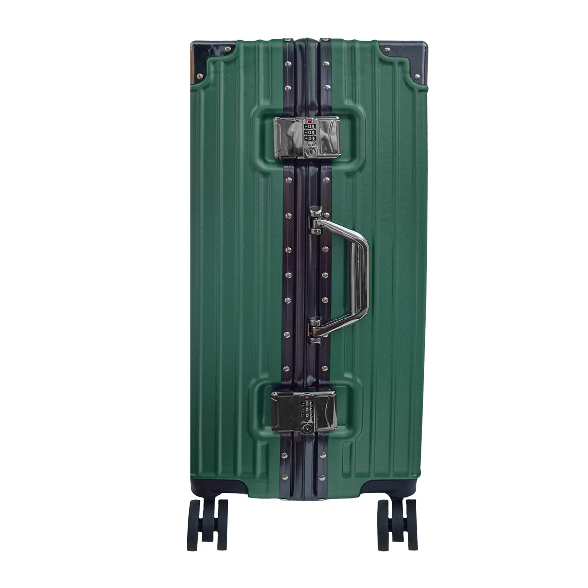Troler, bagaj de cala, Naimeed D5401M, Premium Voyage, 4 roti duble 360 grade, ABS, inchidere cifru, Verde, 42x28x68cm