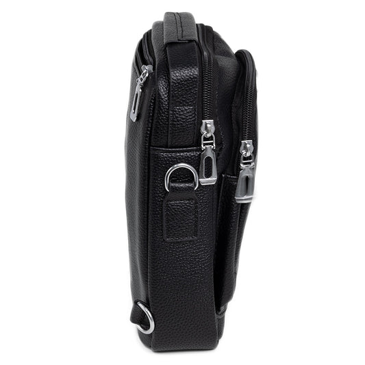 Borseta barbati, de umar, piele ecologica, Naimeed D5432, Companion, Negru, 17x8x23cm