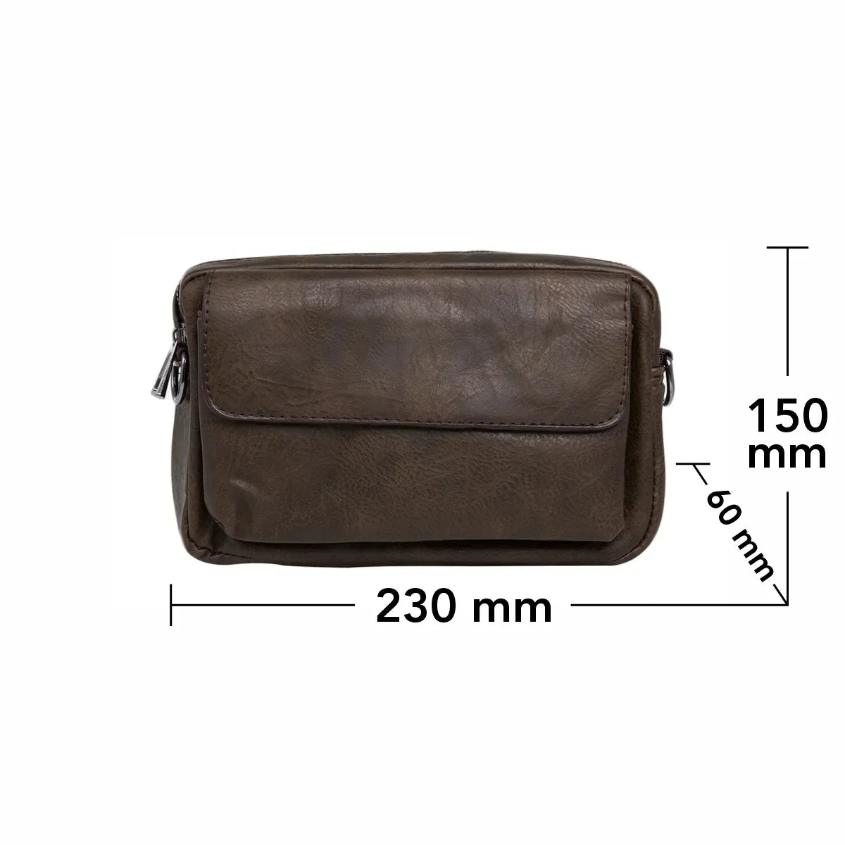 Borseta barbati, de umar, piele ecologica, Naimeed D5444, Companion, Maro inchis, 15x6x23cm - 221.ro