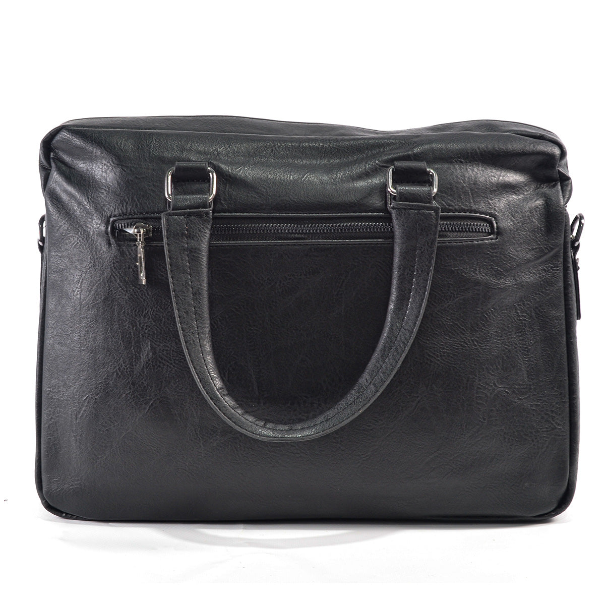 Servieta barbati, piele ecologica, Naimeed D5453, Companion, Negru, 39x7x30cm