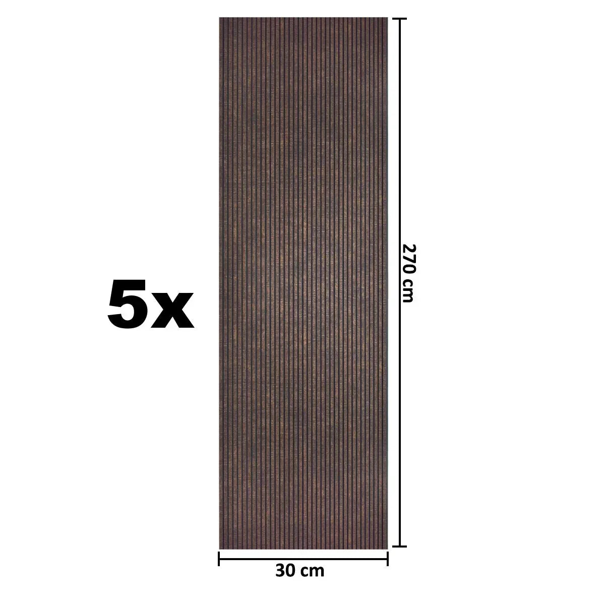 Set 5 panouri decorative, riflaj, polimer rigid, Naimeed D5460, 270x30x0.5cm, Maro - 221.ro