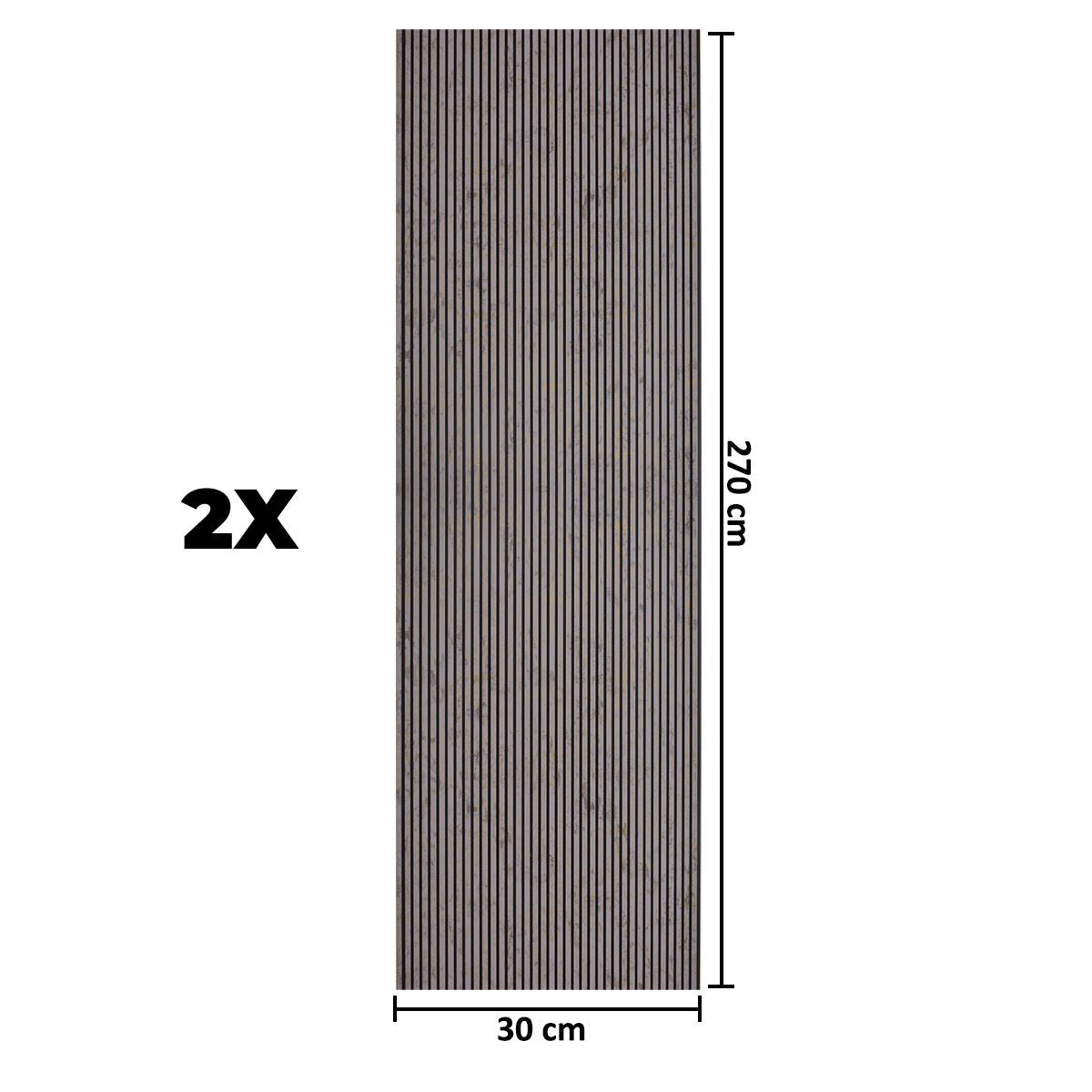 Set 2 panouri decorative, riflaj, polimer rigid, Naimeed D5462, 270x30x0.5cm, Crem