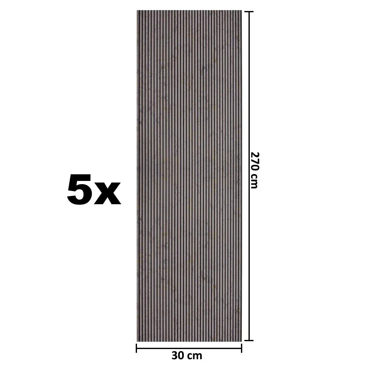 Set 5 panouri decorative, riflaj, polimer rigid, Naimeed D5462, 270x30x0.5cm, Crem - 221.ro