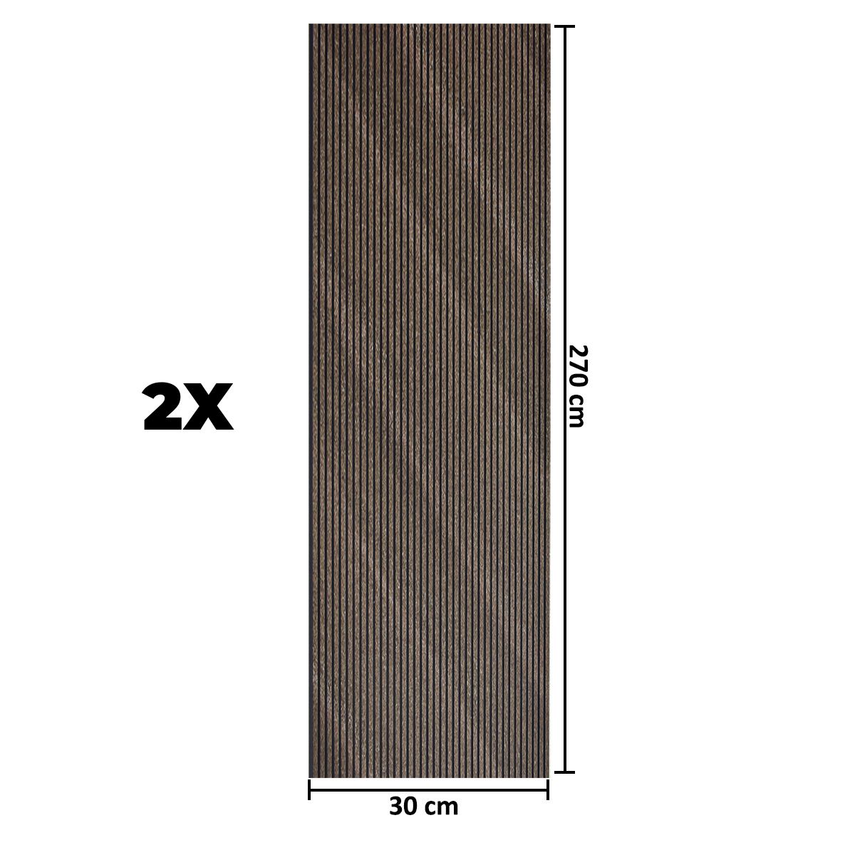 Set 2 panouri decorative, riflaj, polimer rigid, Naimeed D5465, 270x30x0.5cm, Maro