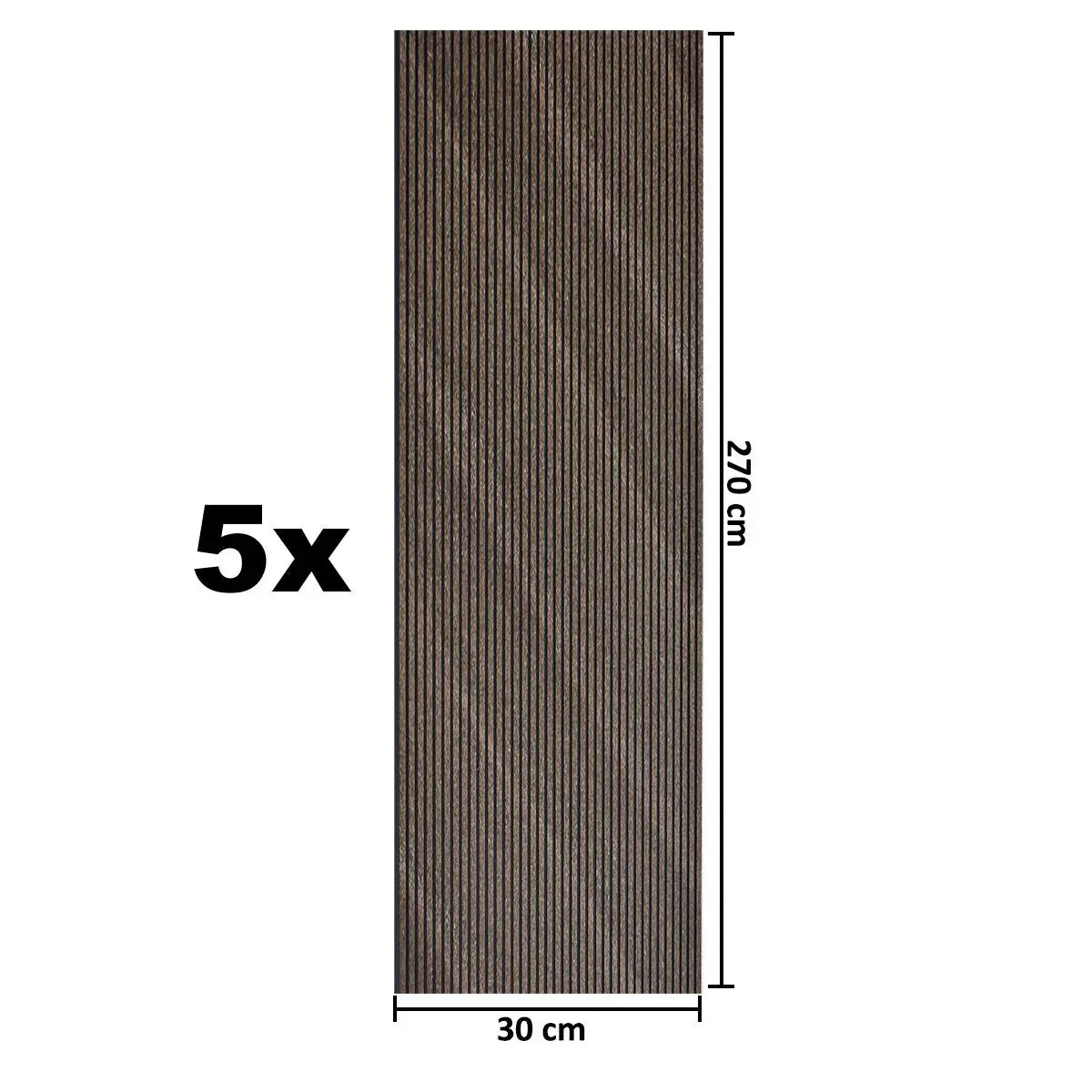 Set 5 panouri decorative, riflaj, polimer rigid, Naimeed D5465, 270x30x0.5cm, Maro - 221.ro