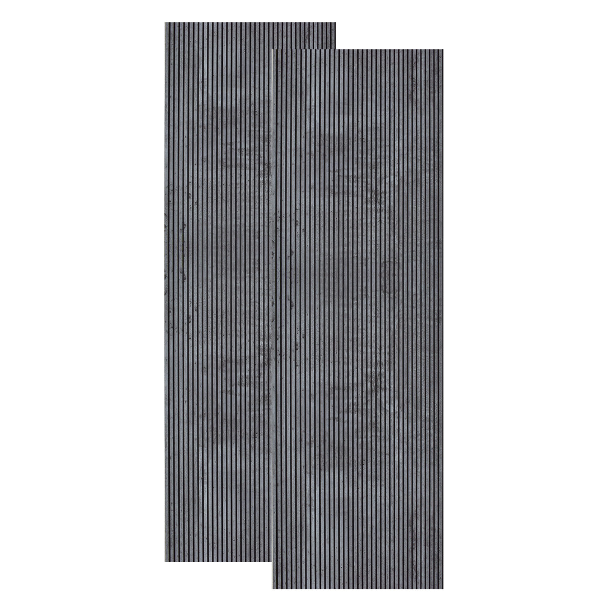 Set 2 panouri decorative, riflaj, polimer rigid, Naimeed D5466, 270x30x0.5cm, Gri