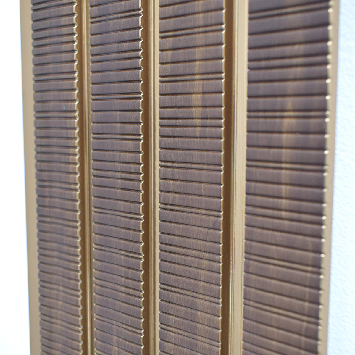 Set 2 panouri decorative, riflaj, polimer rigid, Naimeed D5473, 270x16x1cm, Maro/Auriu
