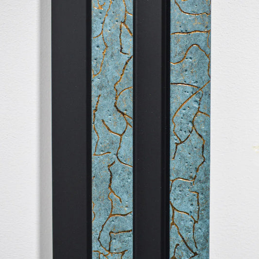 Set 5 panouri decorative, riflaj, polimer rigid, Naimeed D5476, 270x12x2cm, Turcoaz - 221.ro