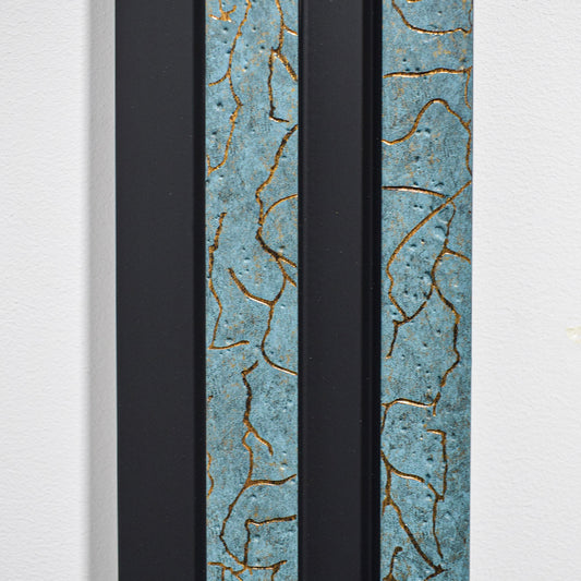 Set 2 panouri decorative, riflaj, polimer rigid, Naimeed D5476, 270x12x2cm, Turcoaz