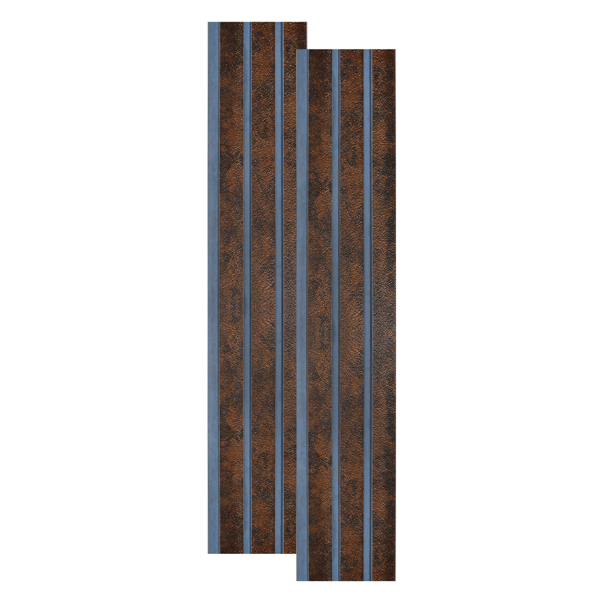 Set 2 panouri decorative, riflaj, polimer rigid, Naimeed D5480, 270x12x1cm, Maro/Albastru