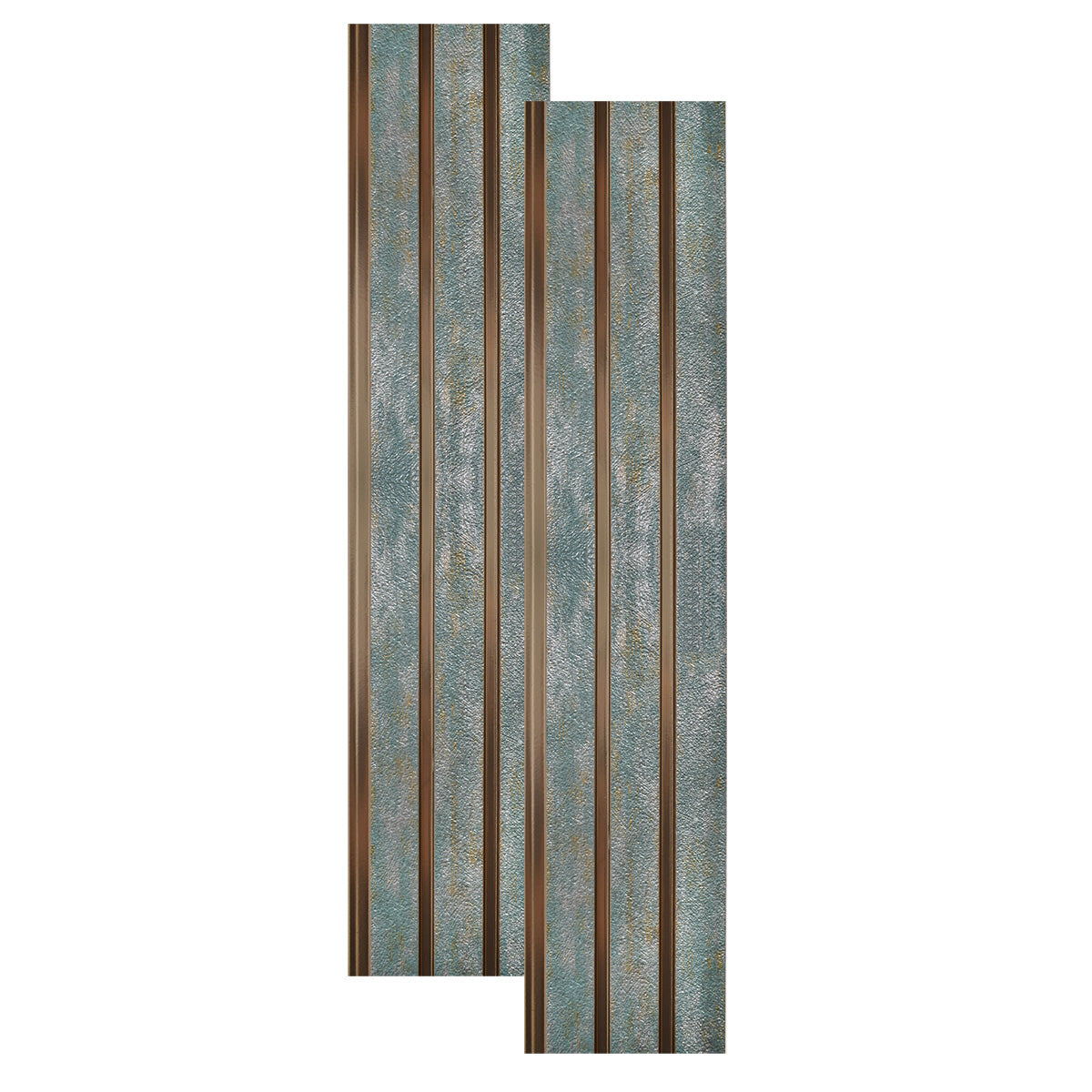 Set 2 panouri decorative, riflaj, polimer rigid, Naimeed D5481, 270x12x1cm, Verde/Auriu