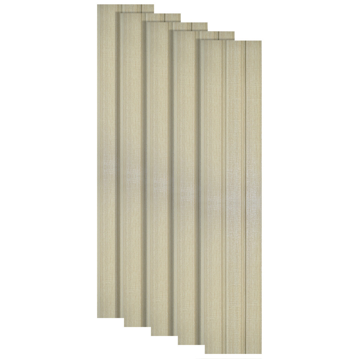 Set 5 panouri decorative, riflaj, polimer rigid, Naimeed D5482, 270x12x1cm, Crem deschis
