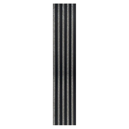 Set 5 panouri decorative, riflaj, polimer rigid, Naimeed D5494, 270x12x1cm, Negru/Gri - 221.ro