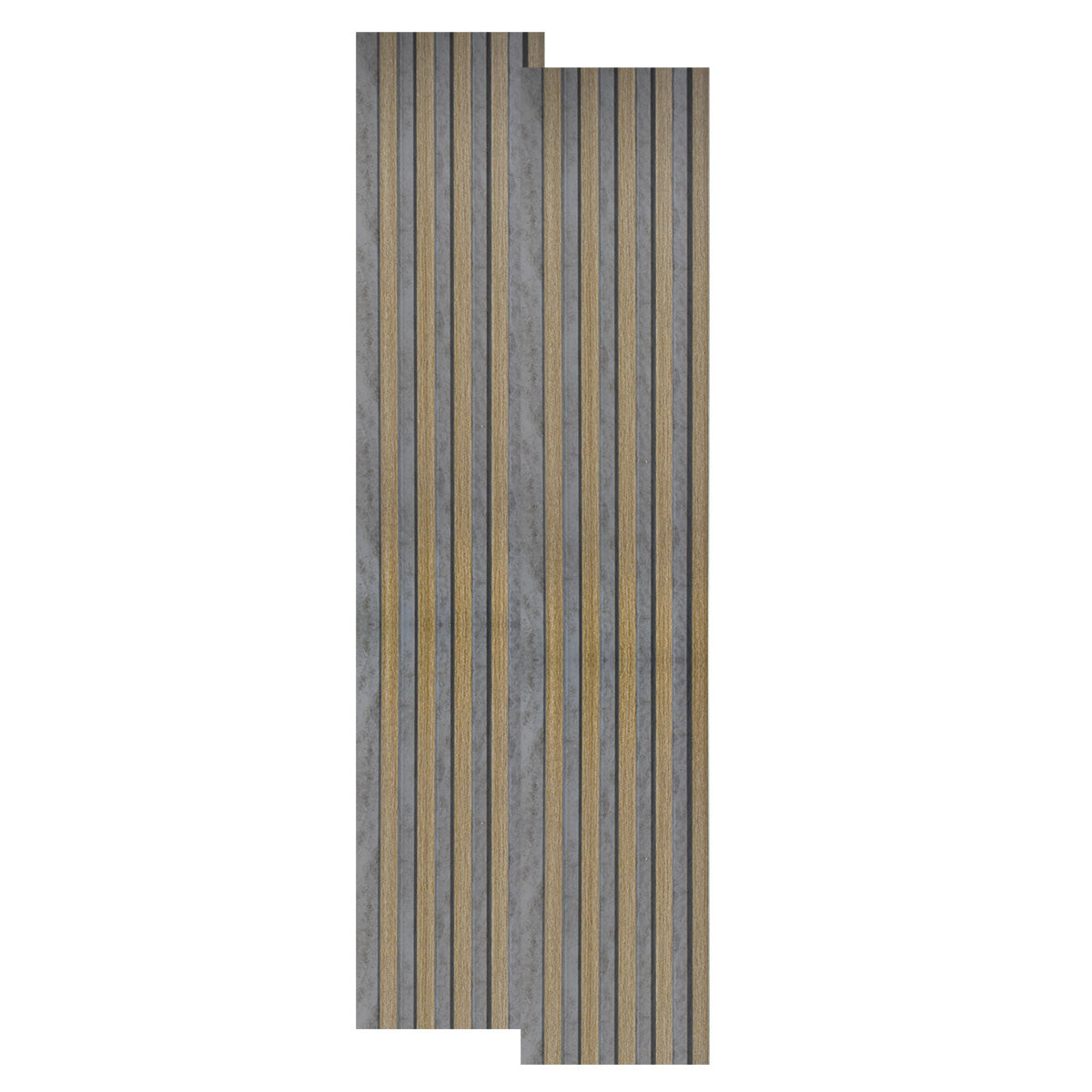 Set 2 panouri decorative, riflaj, polimer rigid, Naimeed D5495, 270x12x1cm, Gri/Maro