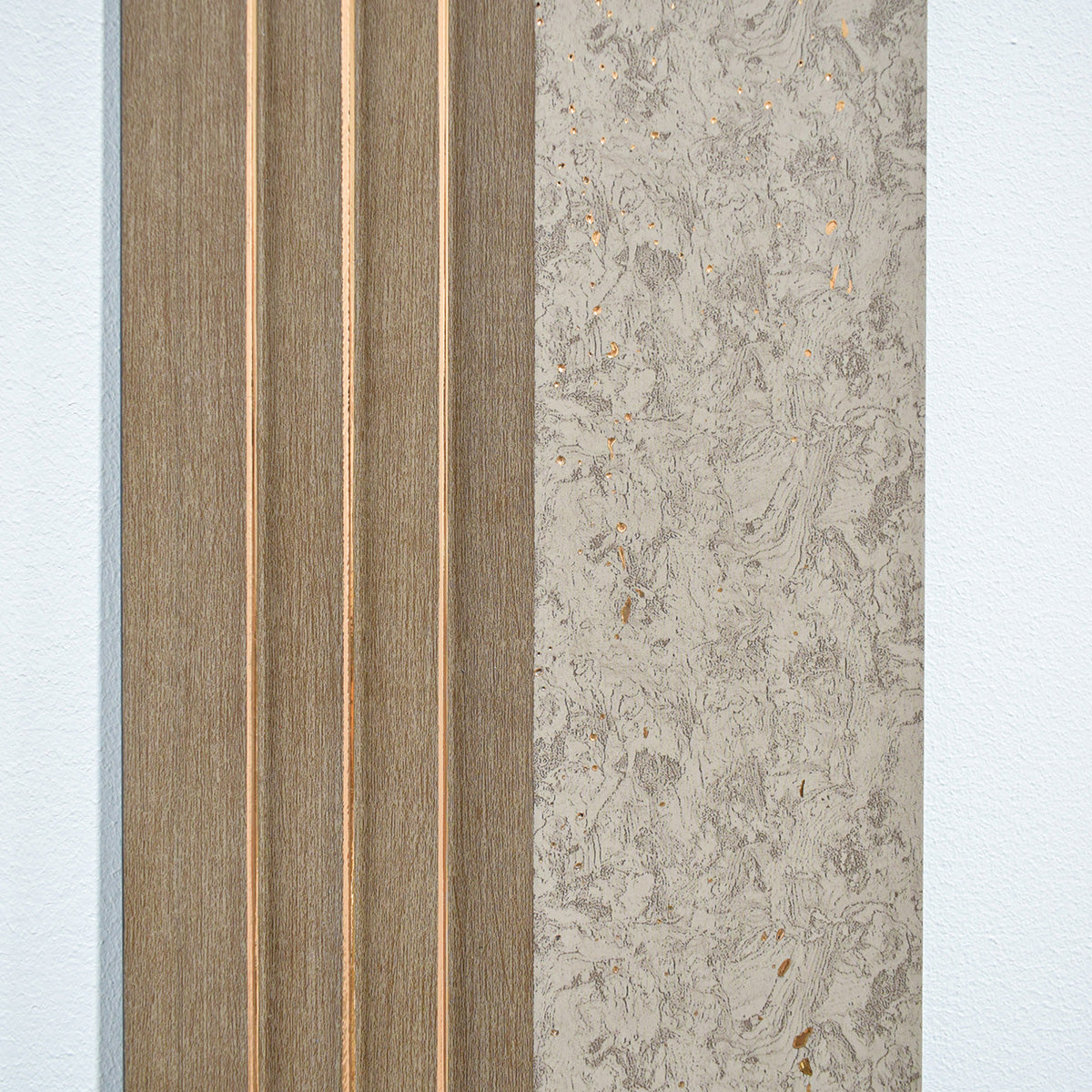 Set 2 panouri decorative, riflaj, polimer rigid, Naimeed D5501, 270x16x1cm, Crem inchis