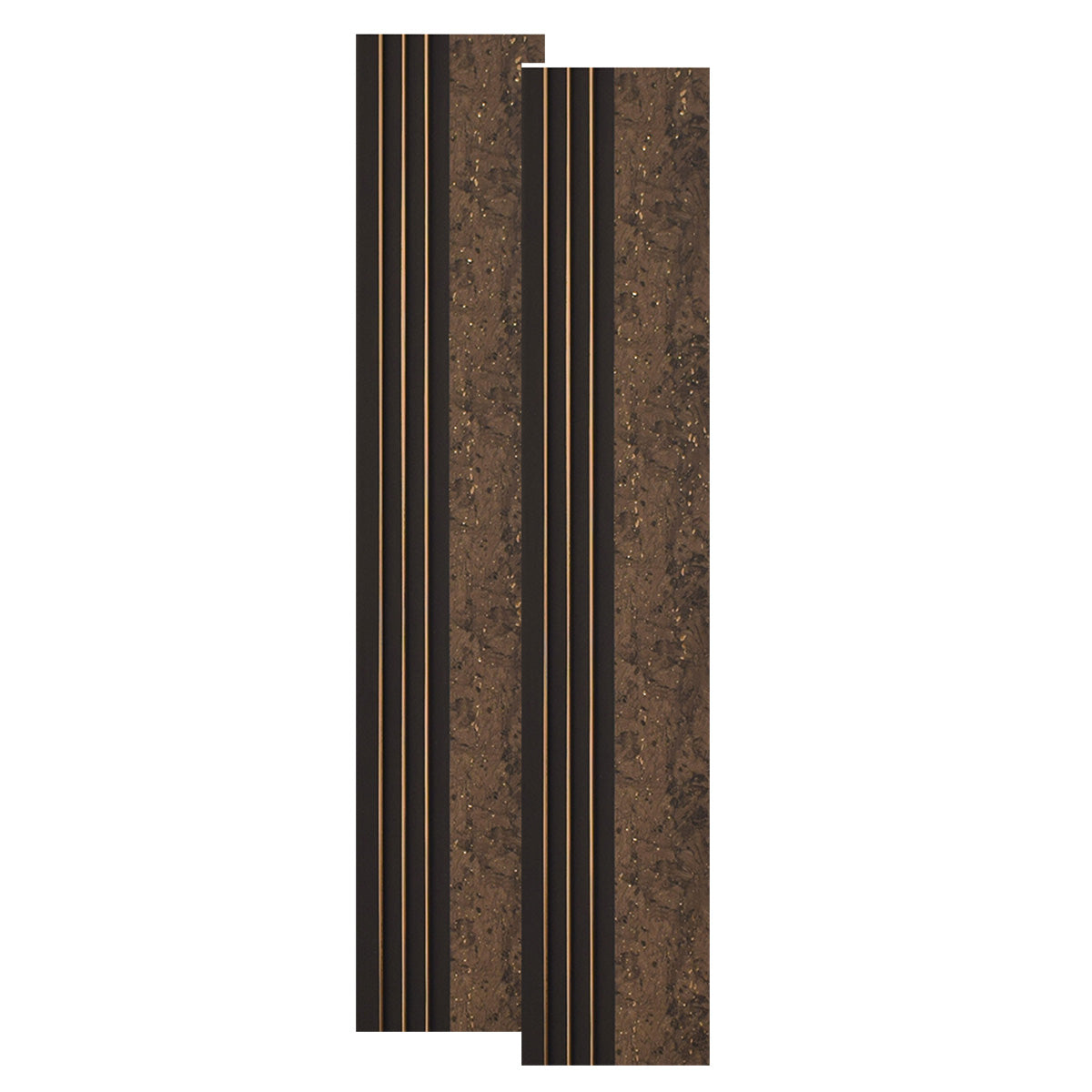 Set 2 panouri decorative, riflaj, polimer rigid, Naimeed D5502, 270x16x1cm, Maro