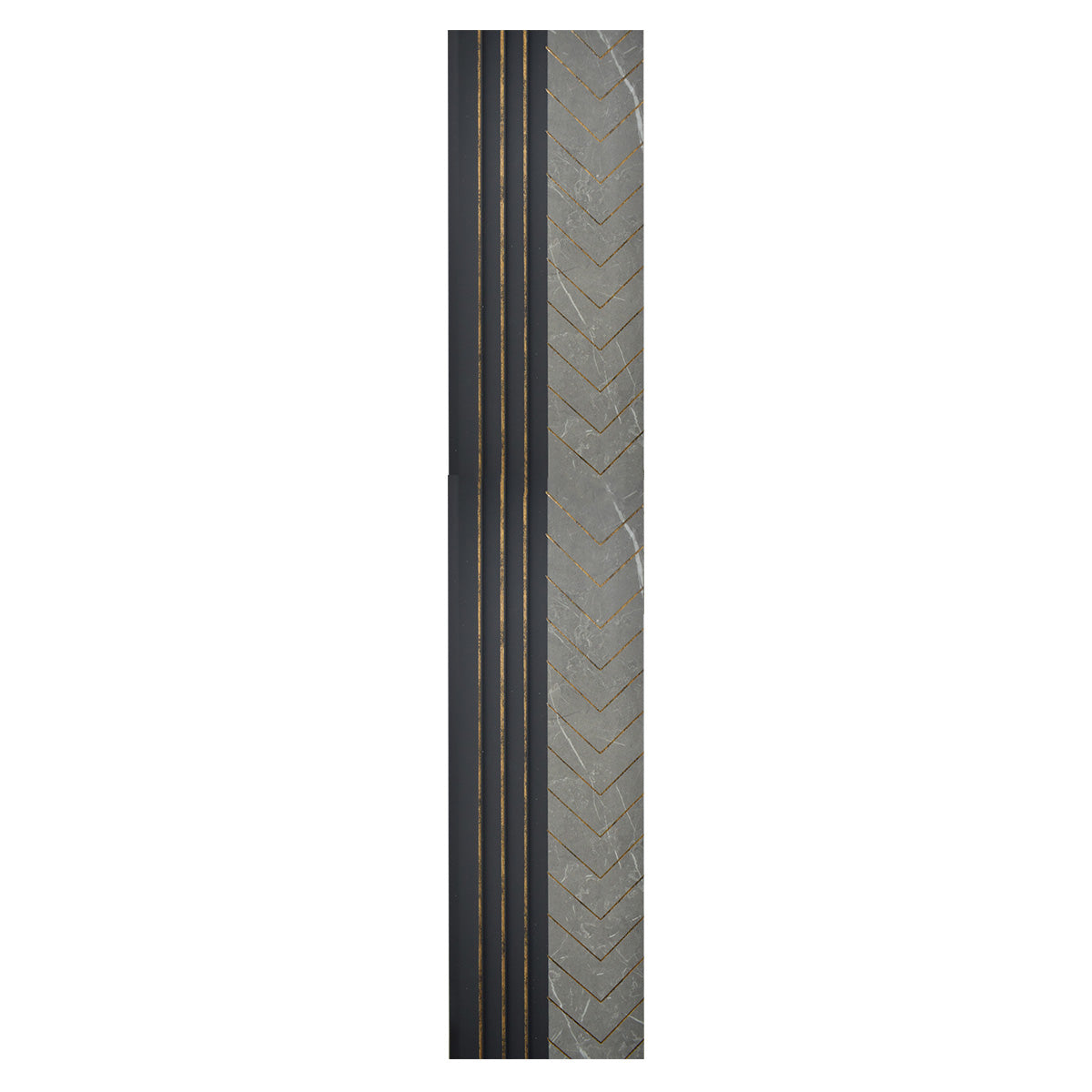Set 2 panouri decorative, riflaj, polimer rigid, Naimeed D5503, 270x16x1cm, Gri
