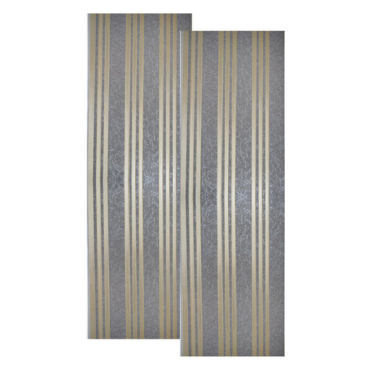 Set 2 panouri decorative, riflaj, polimer rigid, Naimeed D5507, 270x30x0.5cm, Gri/Auriu