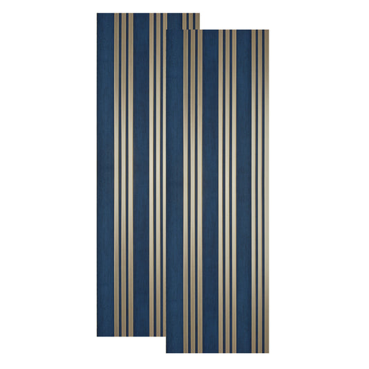 Set 2 panouri decorative, riflaj, polimer rigid, Naimeed D5508, 270x30x0.5cm, Turcoaz/Auriu