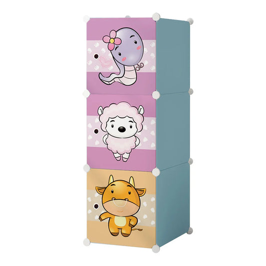 Dulap Modular Copii, 3 Usi, D5521, Albastru - 221.ro