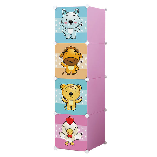 Dulap Modular Copii, 4 Usi, D5523, Roz