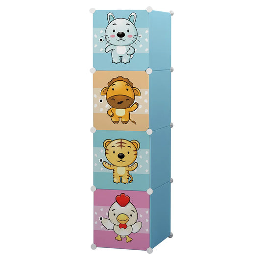 Dulap Modular Copii, 4 Usi, D5524, Albastru - 221.ro