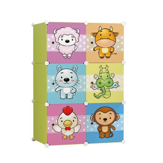 Dulap Modular Copii, 6 Usi, D5527, Verde