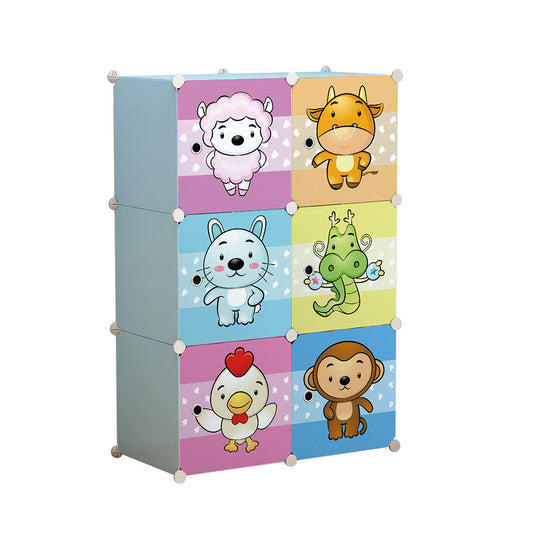 Dulap Modular Copii, 6 Usi, D5528, Albastru