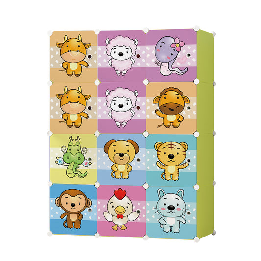 Dulap Modular Copii, 12 Usi, D5529, Verde