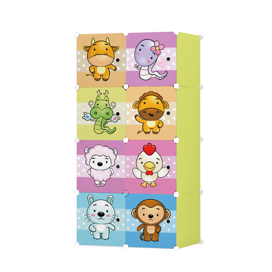 Dulap Modular Copii, 8 Usi, D5534, Verde