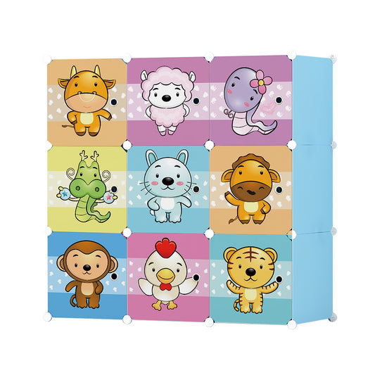 Dulap Modular Copii, 9 Usi, D5537, Albastru