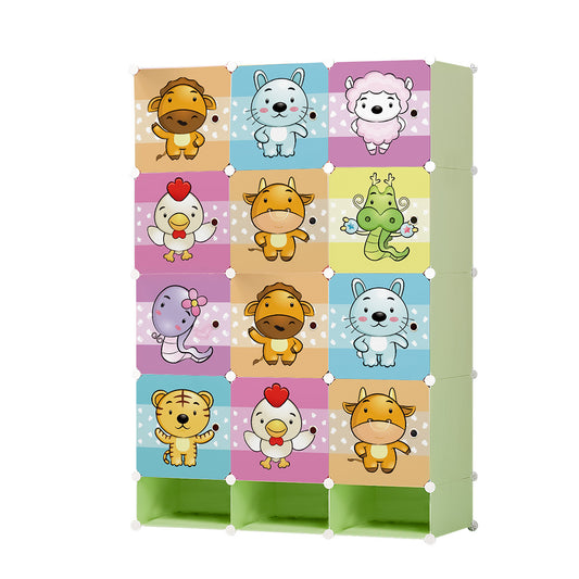 Dulap Modular Copii, 12 Usi, D5538, Verde