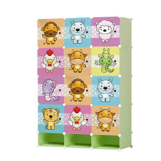 Dulap Modular Copii, 12 Usi, D5538, Verde - 221.ro