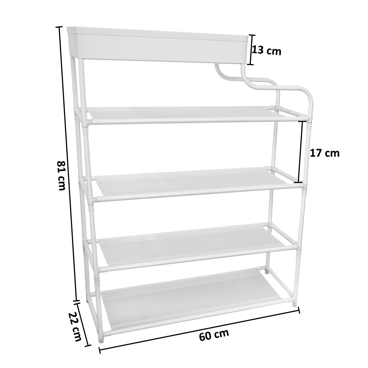 Pantofar, Naimeed D5547, raft incaltaminte, polita multifunctionala, 81 x 22 x 60 cm, alb