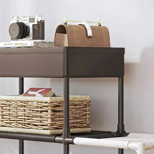 Pantofar, Naimeed D5545, raft incaltaminte, polita multifunctionala, 95 x 22 x 88 cm, alb-negru - 221.ro