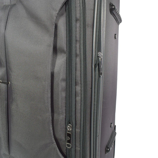 Set 3 trolere voiaj, Naimeed D5589, 4 roti duble 360 grade, material impermeabil, inchidere cifru, Gri - 221.ro